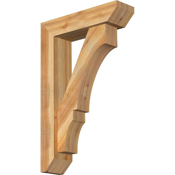 Ekena Millwork Balboa Slat Rough Sawn Bracket w/ Offset Brace, Western Red Cedar, 6"W x 22"D x 34"H BKT0604X22X34BOA06RWR - main